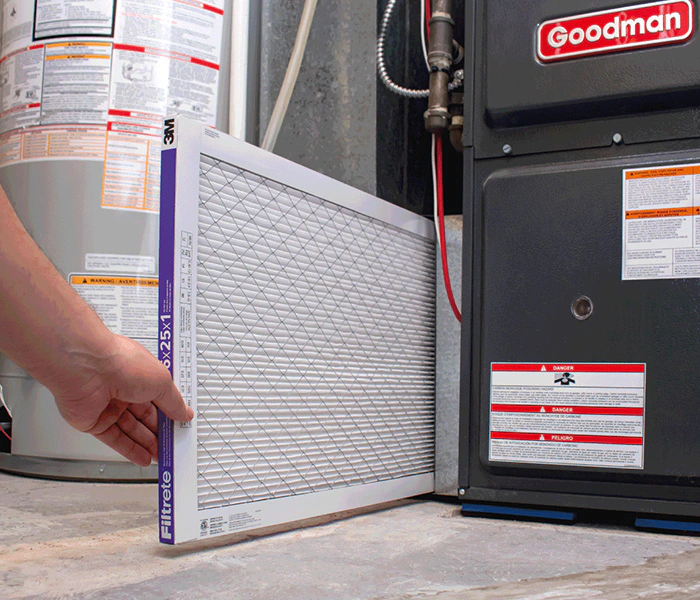 A Goodman furnace filter change with Niebuhr Plumbing, Heating, and Air Conditioning in La Crosse, WI.