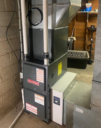 A Goodman furnace installed by Niebuhr Plumbing, Heating, and Air Conditioning in La Crosse, WI.