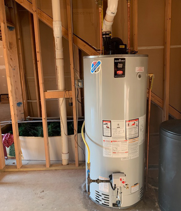 Bradford White water heater installation by Niebuhr Plumbing, Heating, and Air Conditioning in La Crosse, WI.