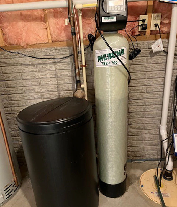 A Capital water softener installation by Niebuhr Plumbing, Heating, and Air Conditioning in La Crosse, WI.